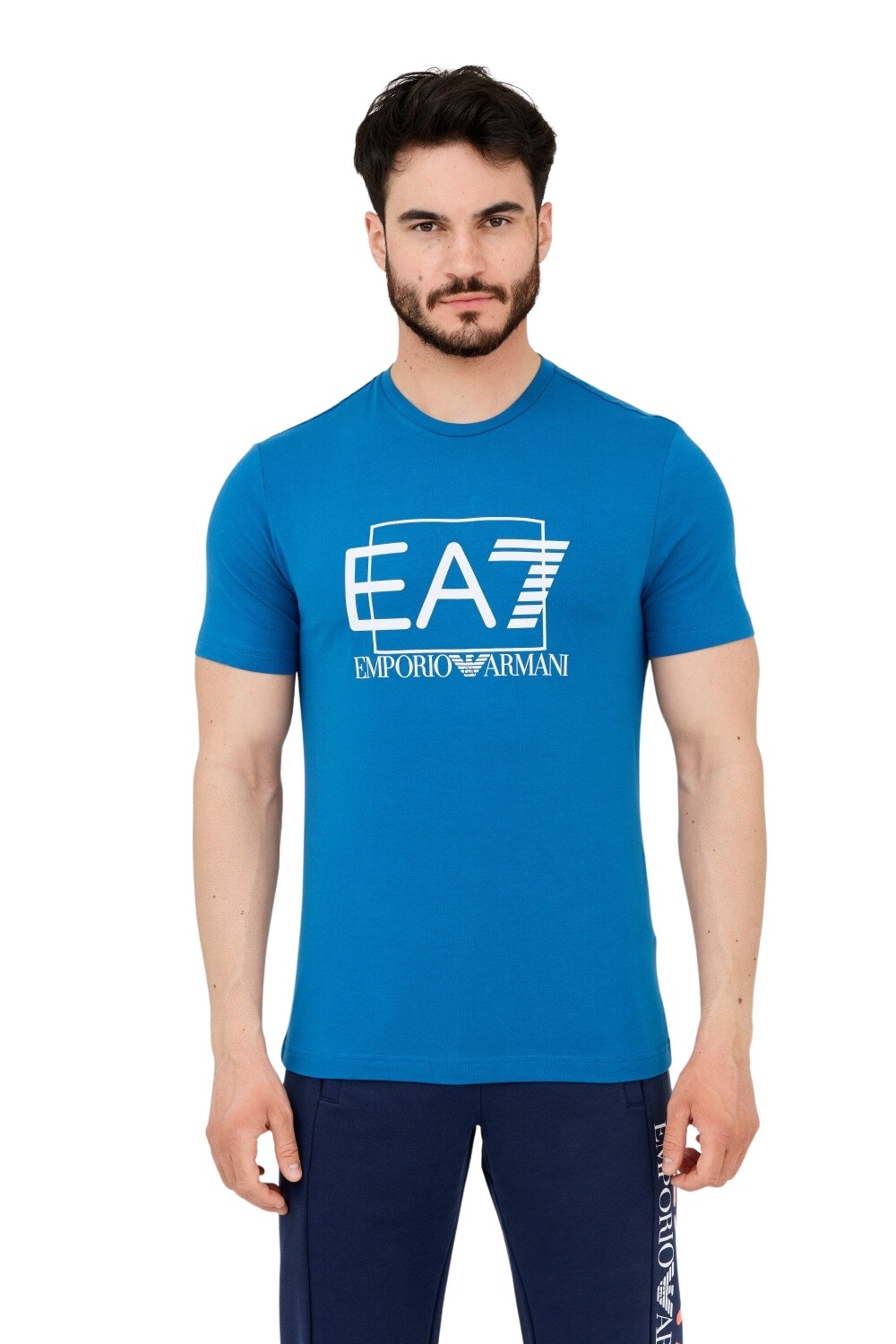 EA7 Blue men's t-shirt with large logo