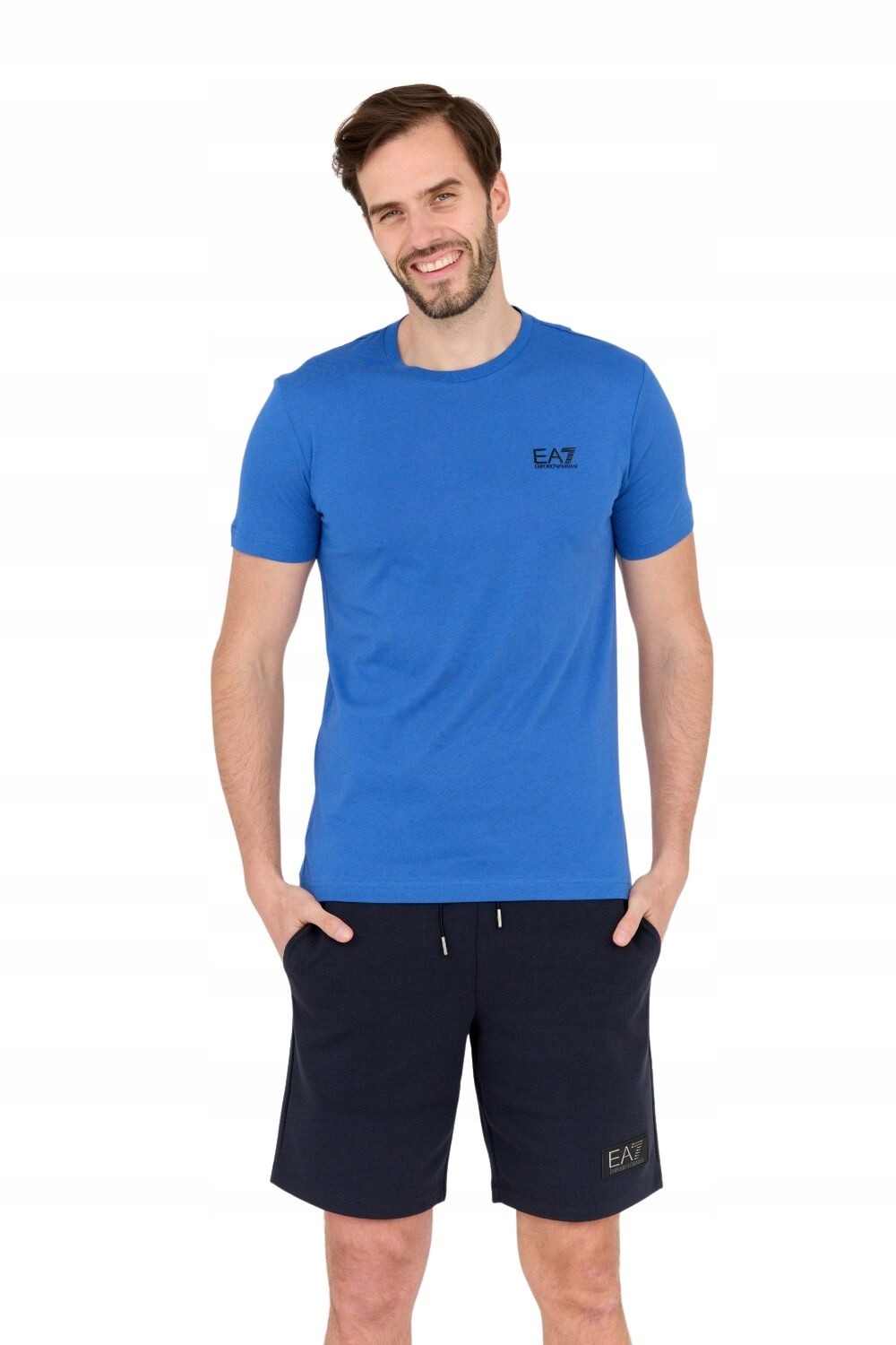 EA7 Blue men's t-shirt with black logo