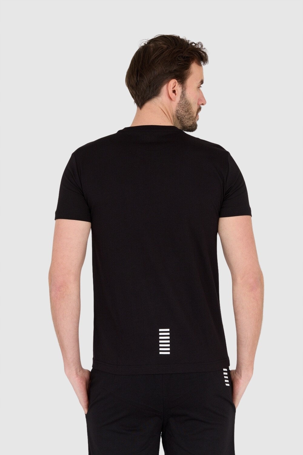 EA7 Black men's t-shirt with small white logo