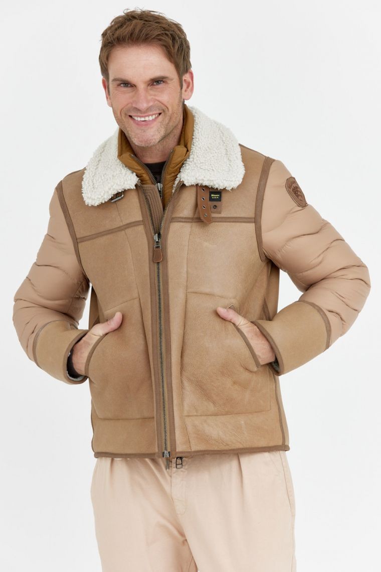 BLAUER Kożuch męski z pikowanymi rękawami