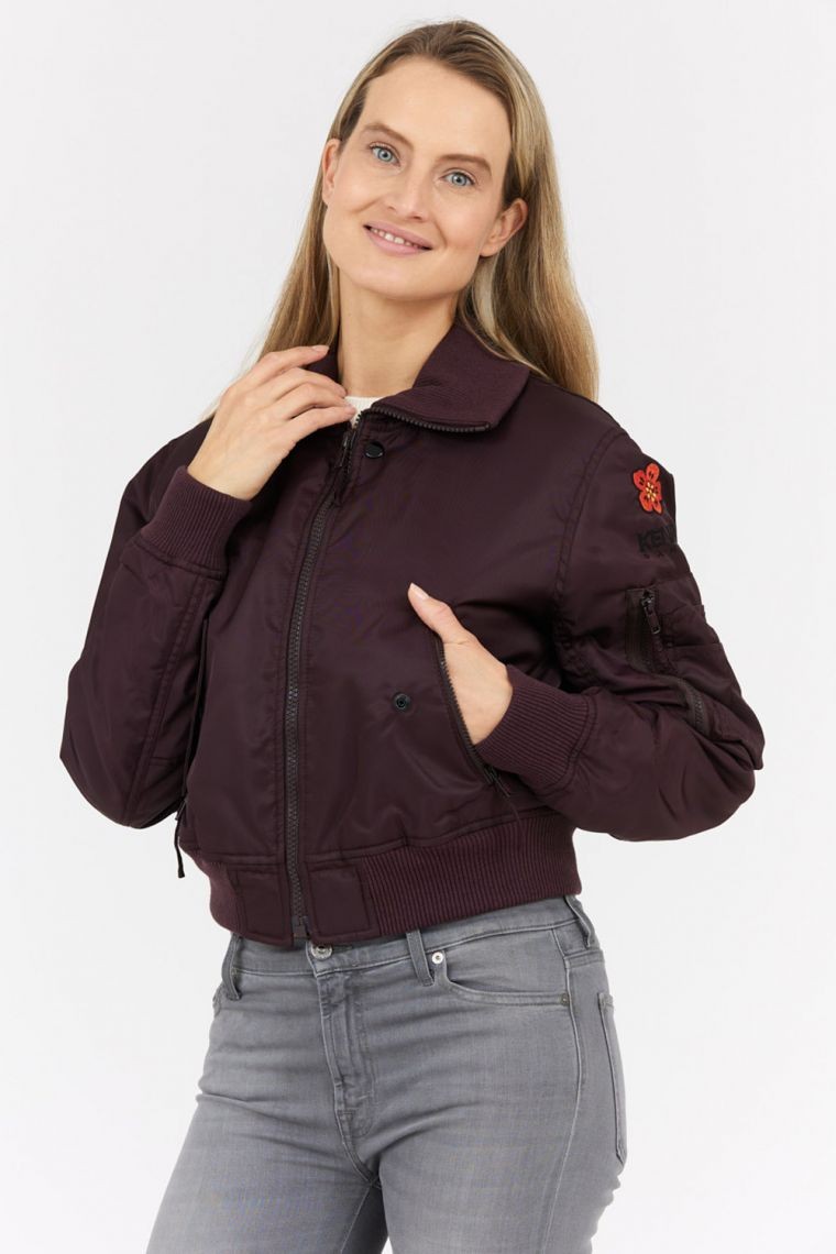 Jachetă bomber pentru femei KENZO Maroon Boke Flower