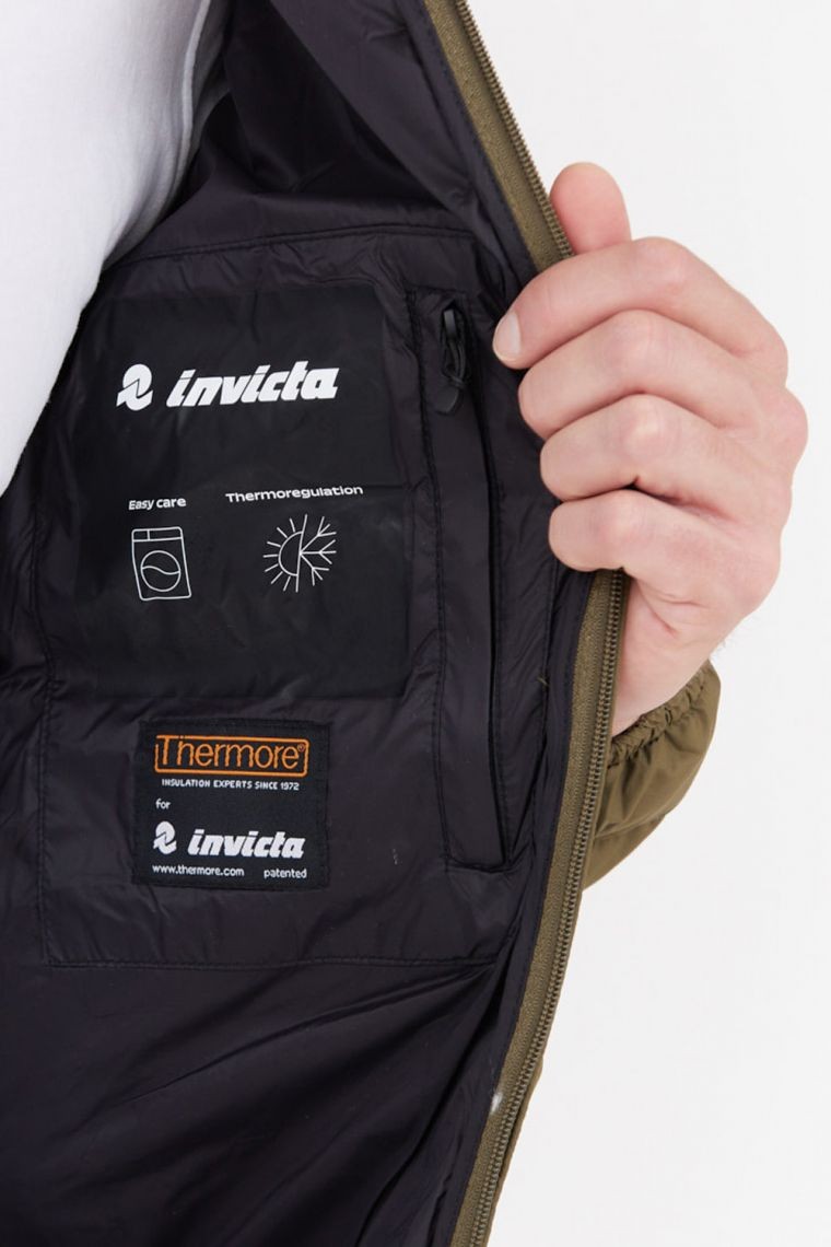 INVICTA Zielona męska kurtka puchowa z kapturem