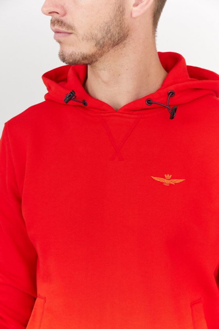 AERONAUTICA MILITARE Red men's hooded sweatshirt