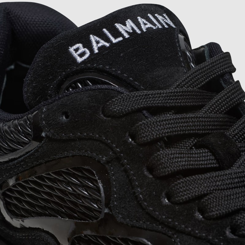 BALMAIN Women's leather sneakers black B-East