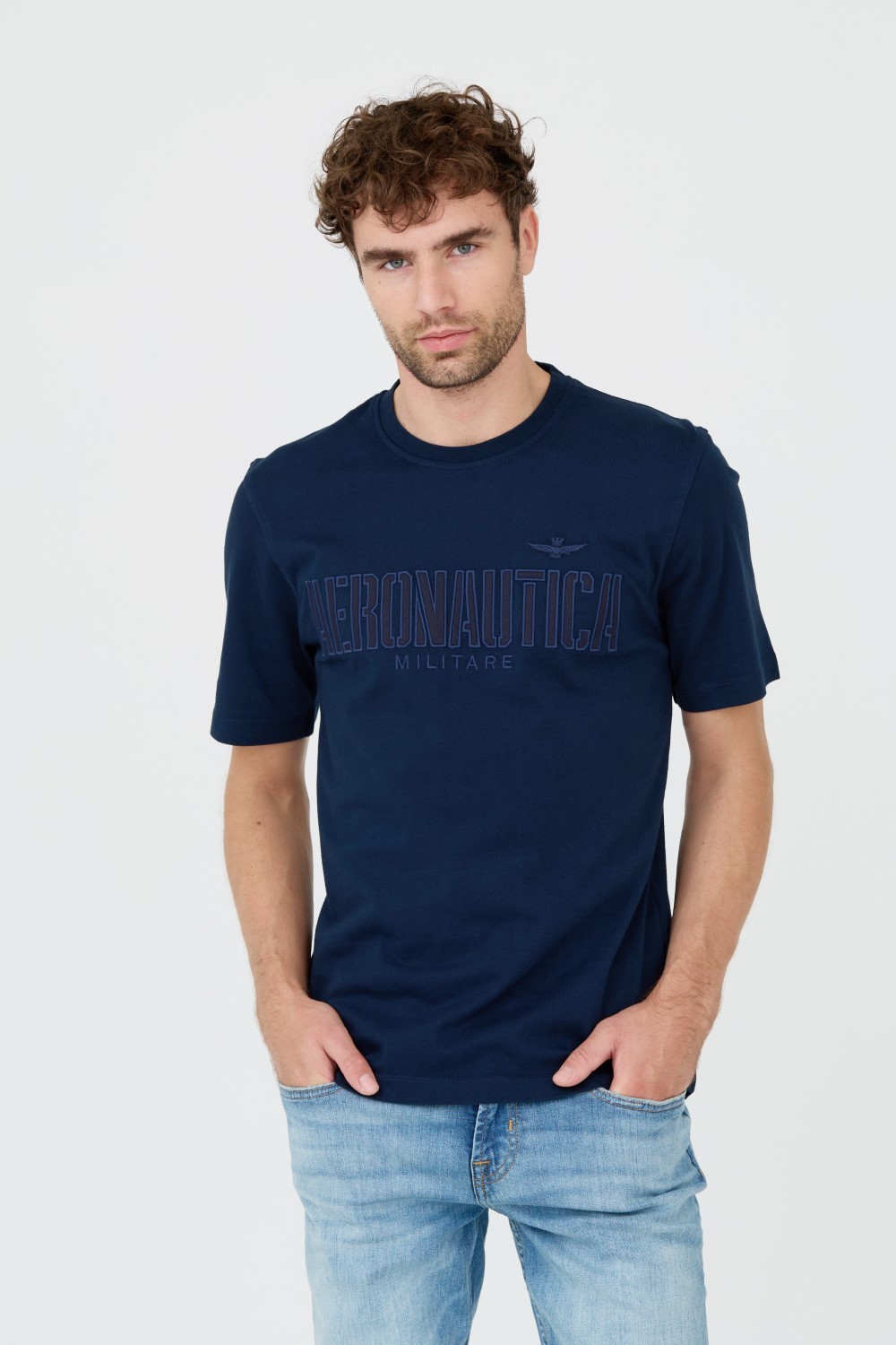 AERONAUTICA MILITARE Granatowy t-shirt