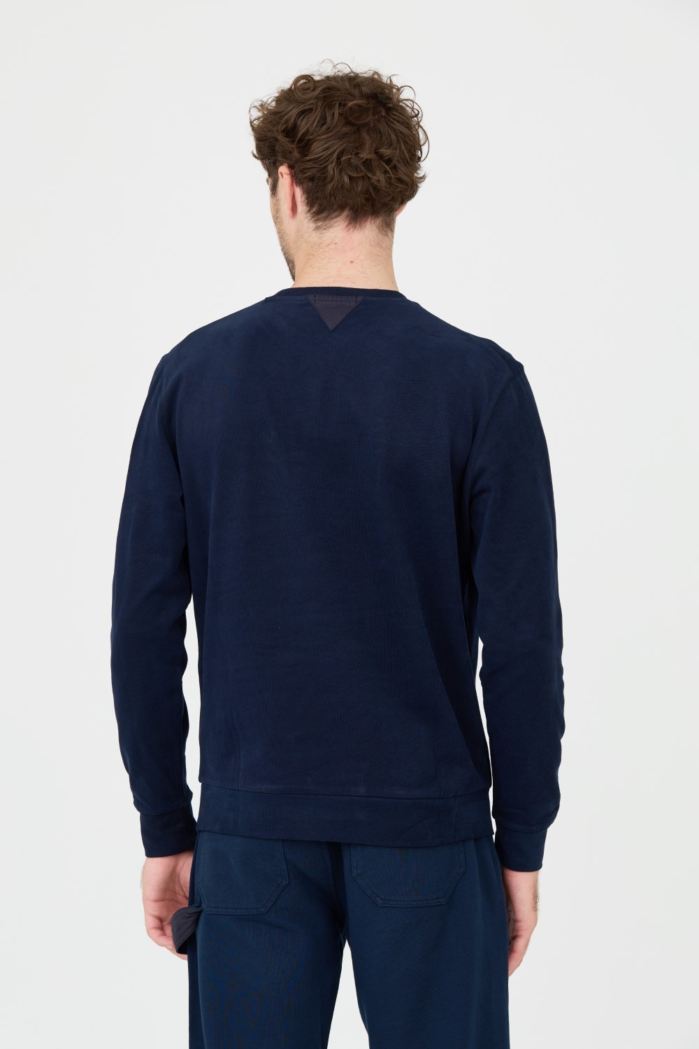 AERONAUTICA MILITARE Granatowy męski bawełniany longsleeve