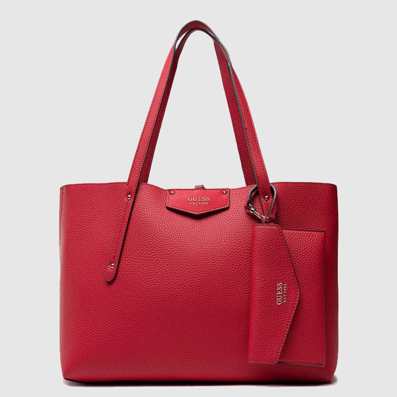 GUESS Large red and beige double-sided handbag