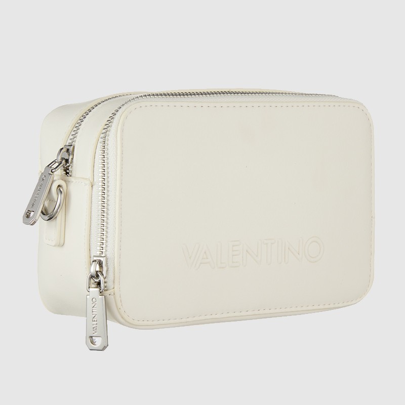 VALENTINO Ecru torebka dwukomorowa z regulowanym paskiem holiday re camera bag