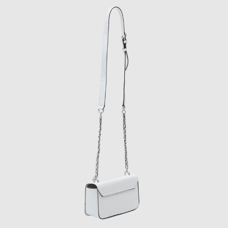 GUESS Mała biała torebka o imitacji skóry krokodyla didi mini