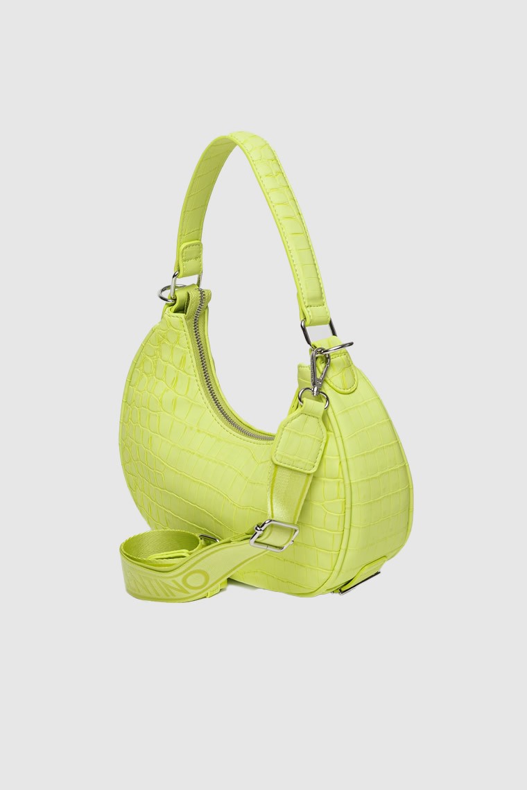 VALENTINO Yellow moon shaped coconut hobo bag