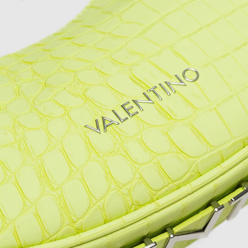 VALENTINO Yellow moon shaped coconut hobo bag