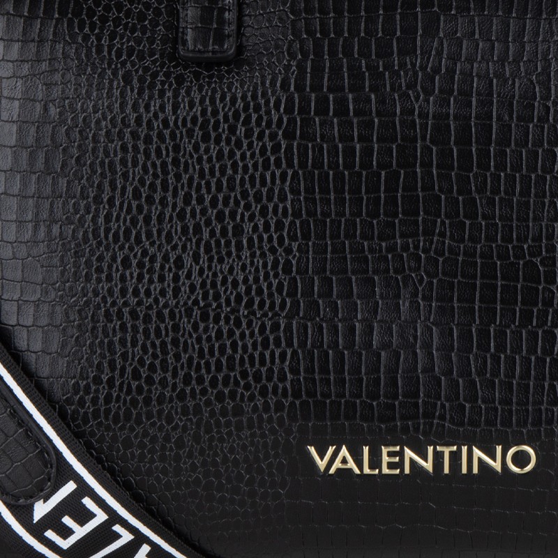 VALENTINO Czarny kuferek bagel we wzór węża