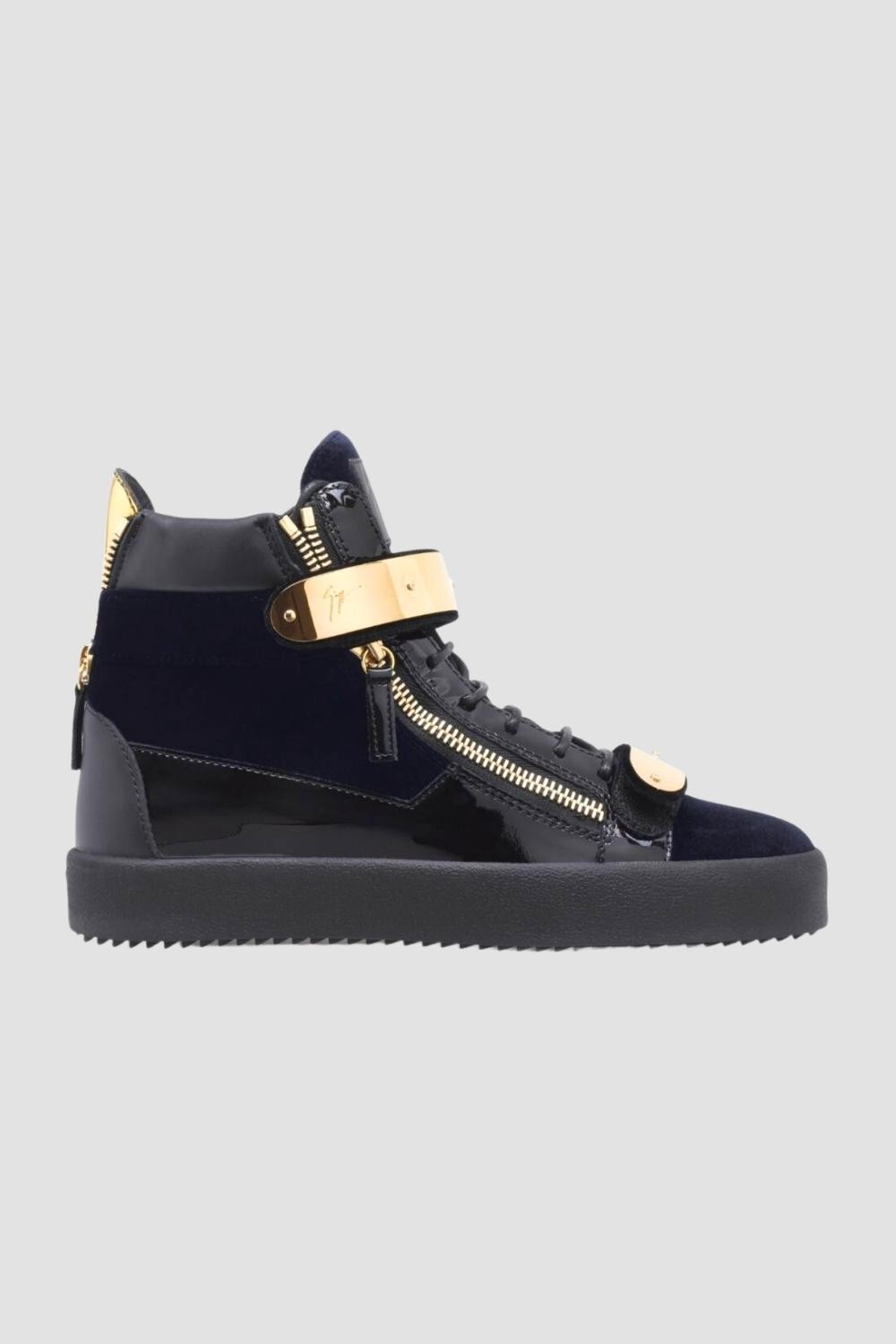 GIUSEPPE ZANOTTI navy blue high-top sneakers