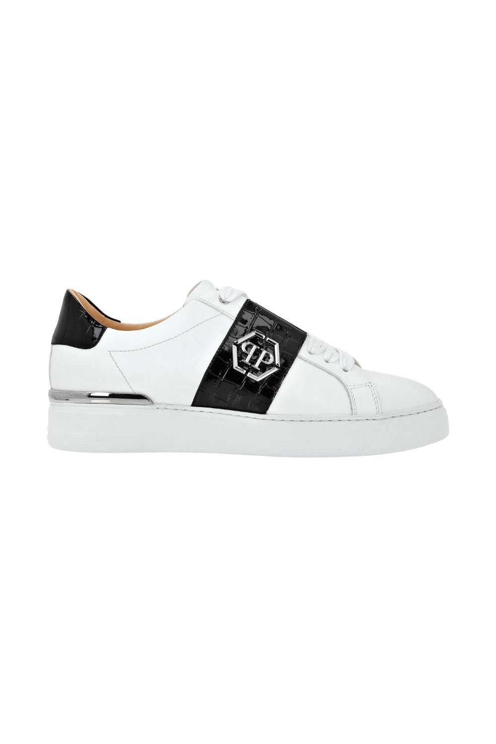 PHILIPP PLEIN White Leather Lo-top sneakers