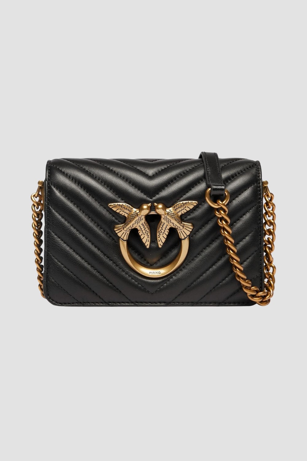 PINKO Black Love Click Mini Sheep Nappa Handbag