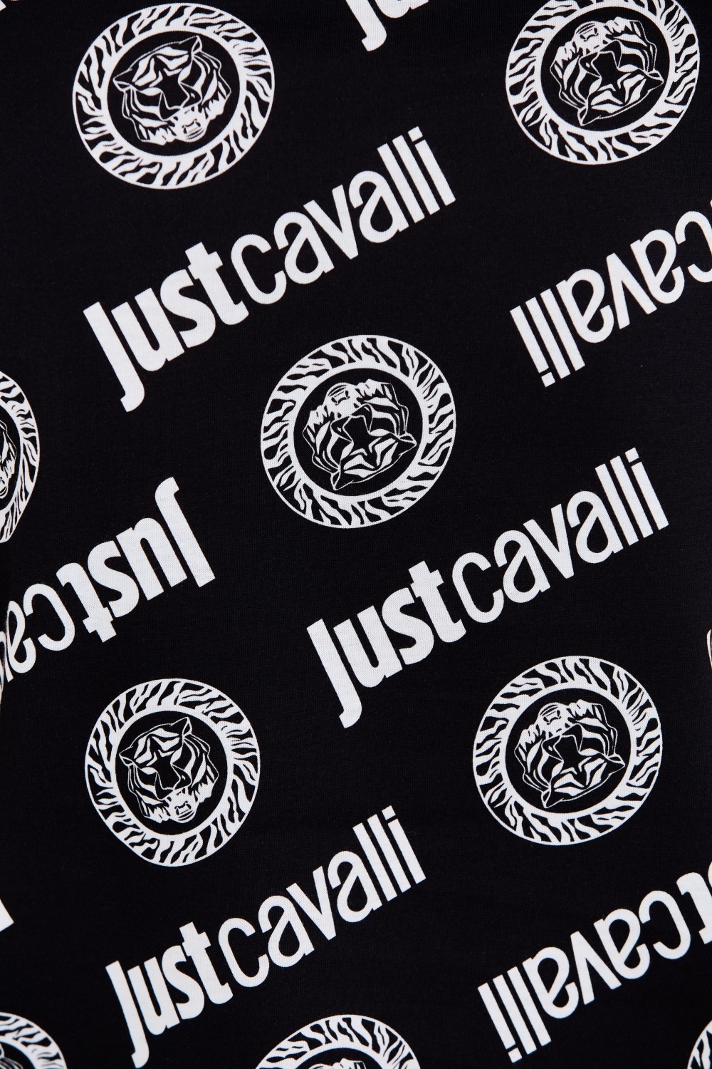 JUST CAVALLI Czarny t-shirt R Logo Tigre