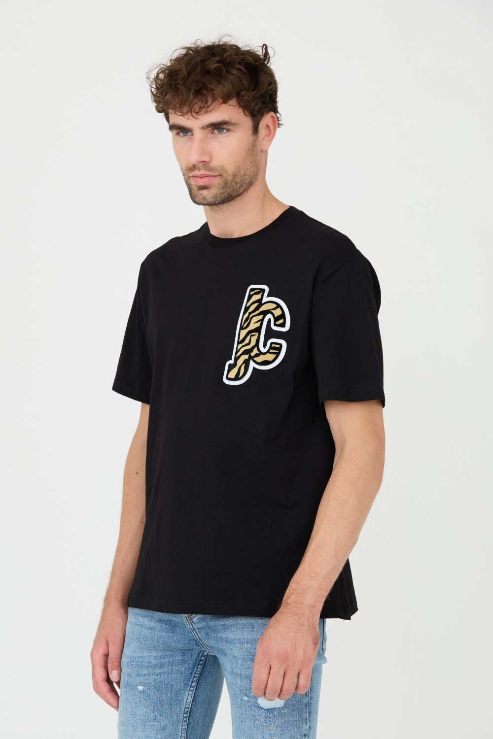 JUST CAVALLI T-shirt black R Patch Jc