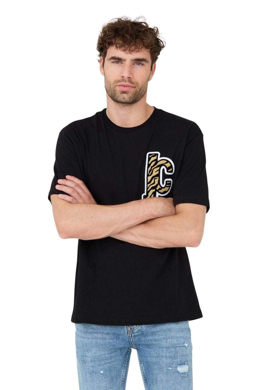 JUST CAVALLI T-shirt black R Patch Jc