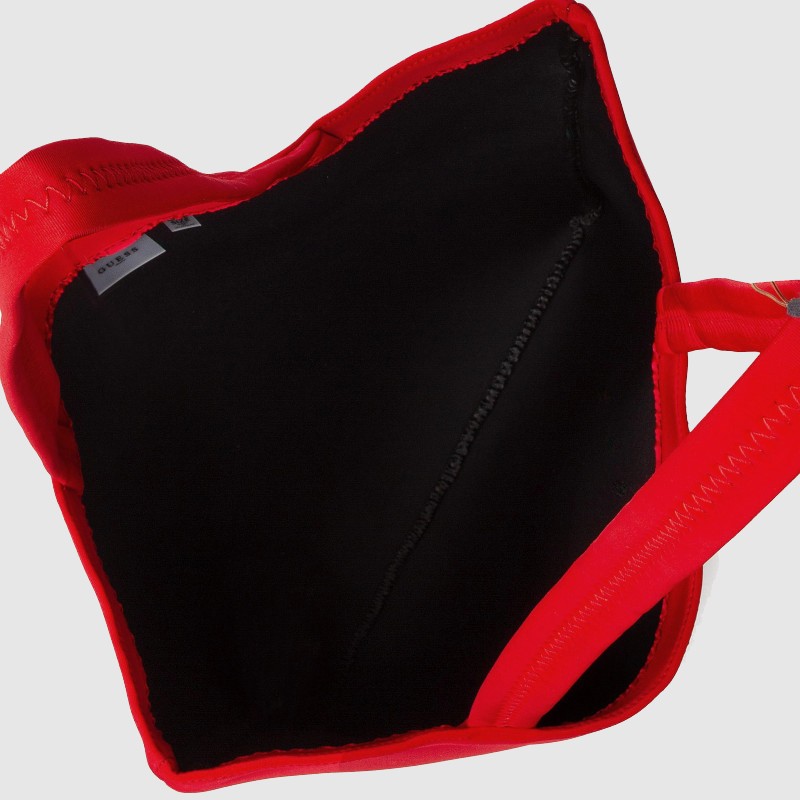 Червона пляжна сумка GUESS з трикутним логотипом