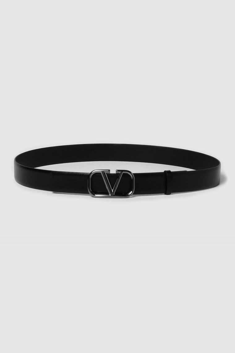 VALENTINO Garavani black men's leather belt