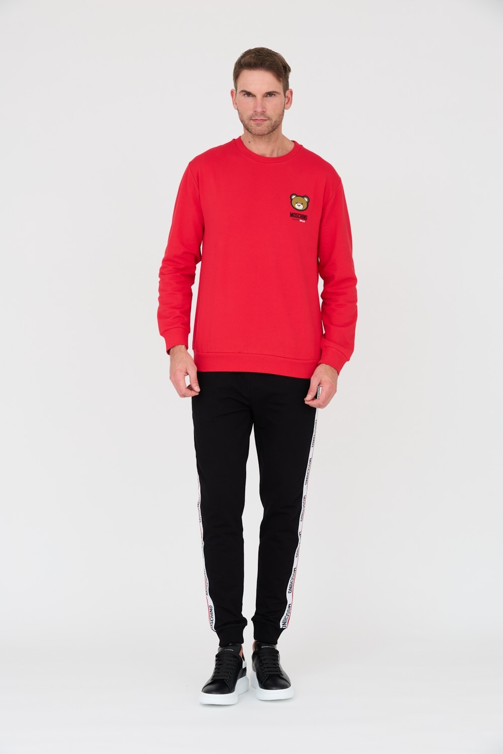 MOSCHINO Czerwona męska bluza