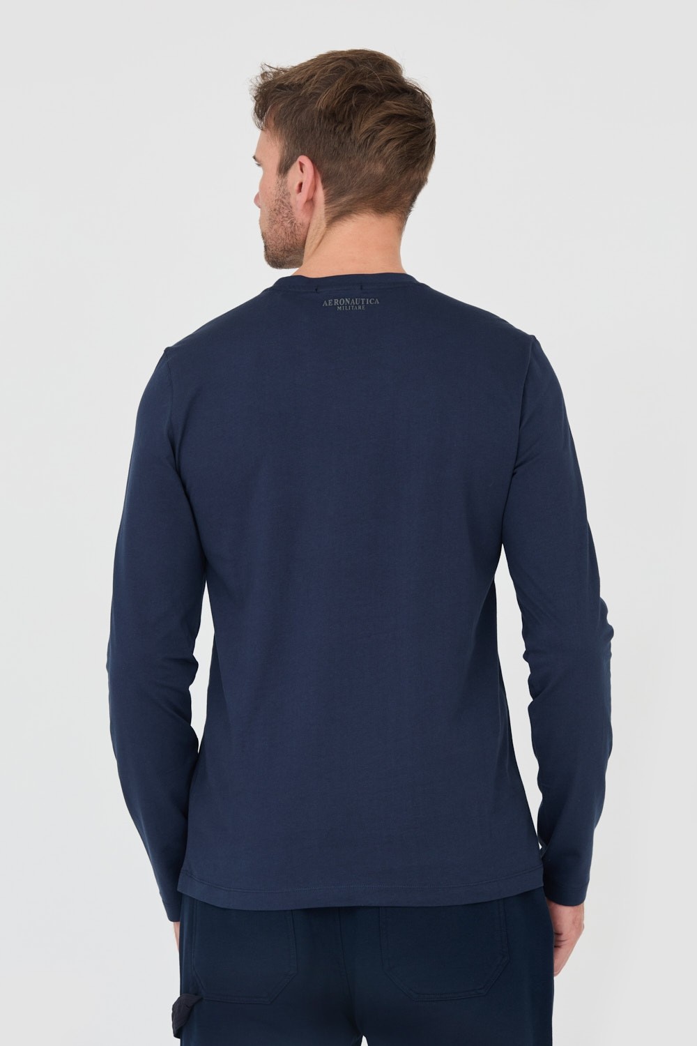 AERONAUTICA MILITARE Темно-синій чоловічий лонгслів 46 авіабригада