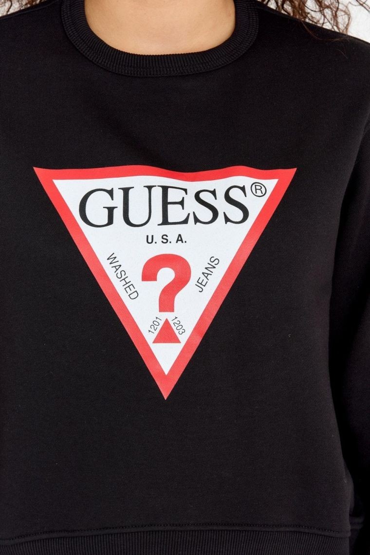 Чорний оригінальний флісовий світшот GUESS