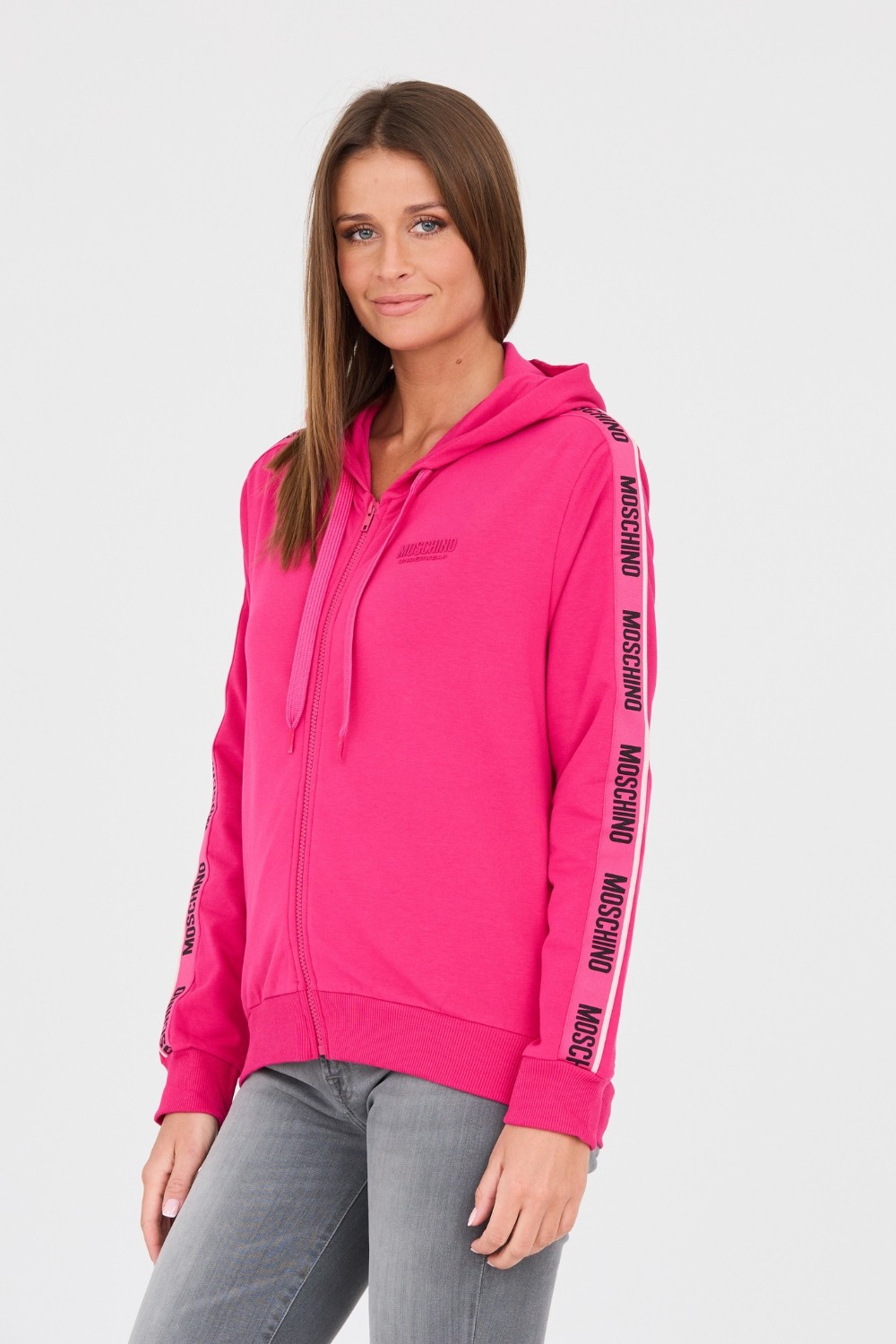 MOSCHINO Tricou roz cu dungi pentru femei