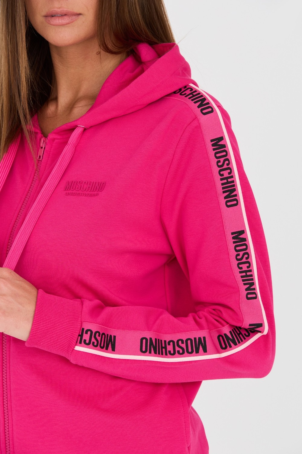 MOSCHINO Pink sweatshirt with stripes