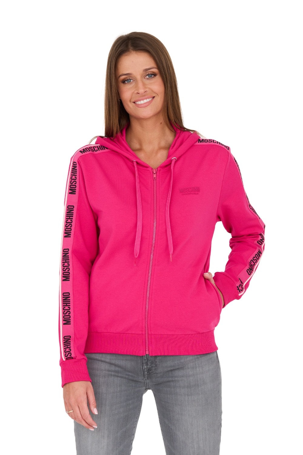 MOSCHINO Tricou roz cu dungi pentru femei