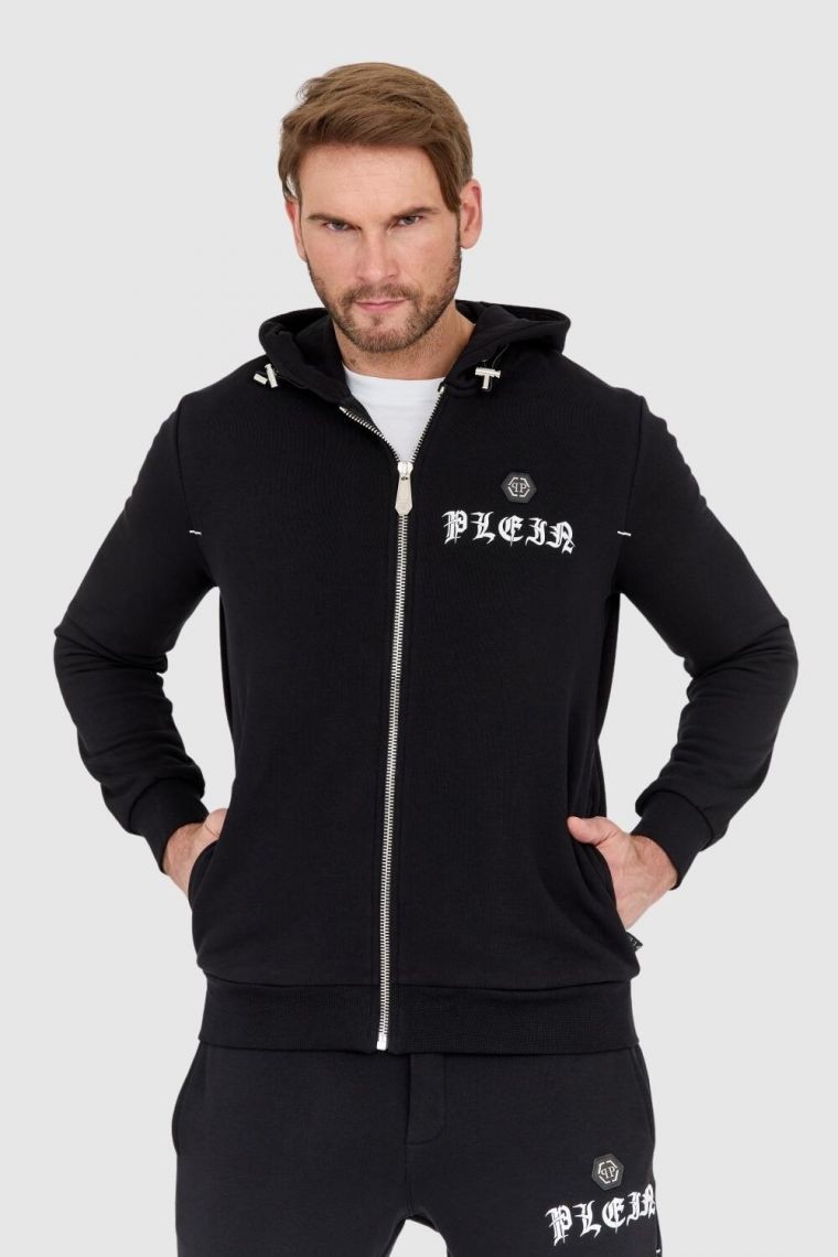 PHILIPP PLEIN Czarny dres męski z gotyckim logo