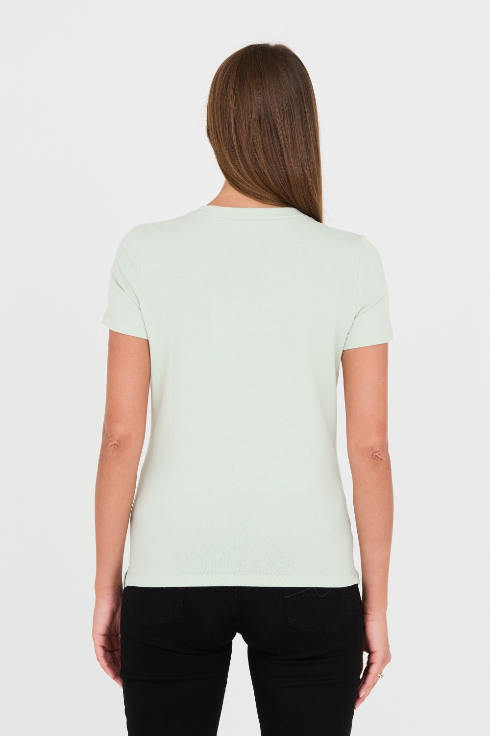 GUESS Zielony damski t-shirt bawełniany Original Tee