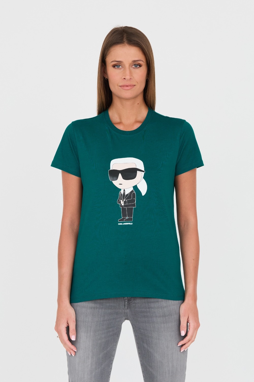KARL LAGERFELD Zielony damski t-shirt Karl