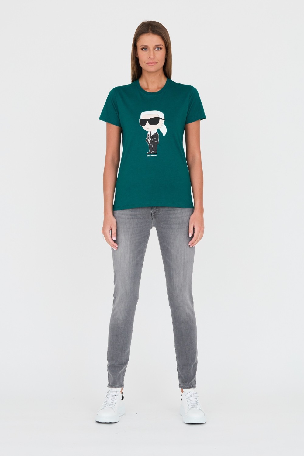 KARL LAGERFELD Zielony damski t-shirt Karl