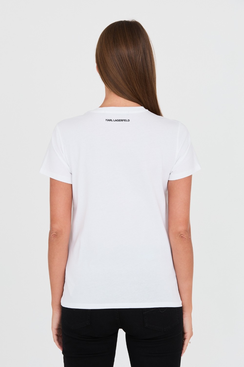 KARL LAGERFELD Biały damski t-shirt Ikonik 2.0
