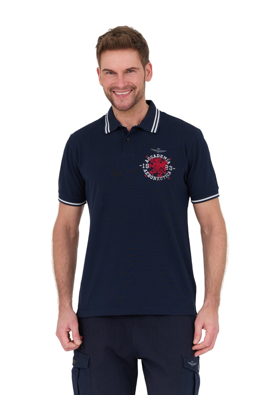 AERONAUTICA MILITARE Темно-синя чоловіча сорочка-поло M.C..