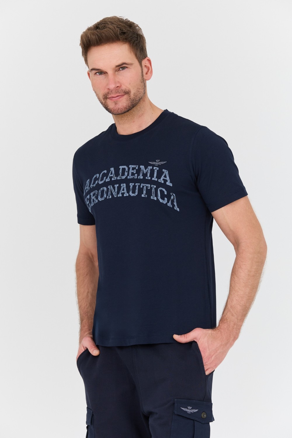 AERONAUTICA MILITARE Navy blue M.C. t-shirt.