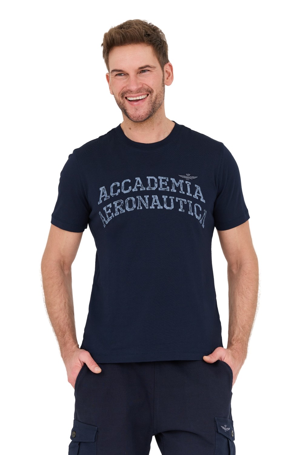 AERONAUTICA MILITARE Navy blue M.C. t-shirt.