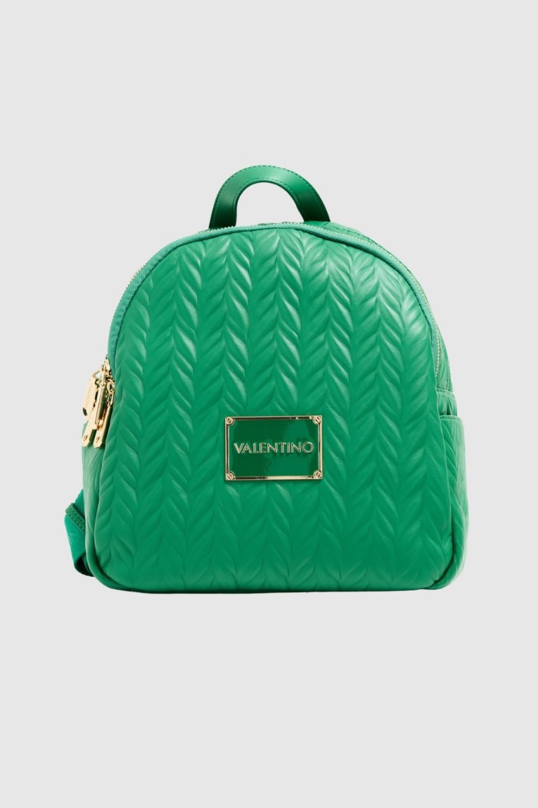 VALENTINO Tłoczony zielony plecak z logo sunny re backpack