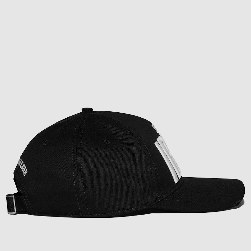 DSQUARED2 Czarna czapka z białym haftowanym logo ibra