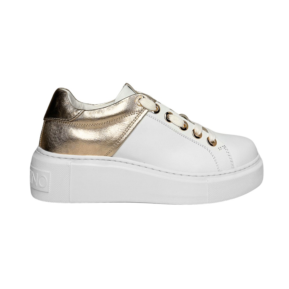 VALENTINO Alb și auriu Baraga S Sneaker Adidași Lace-U