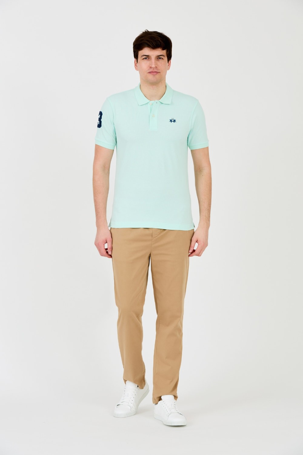 LA MARTINA Miętowe polo z małym logo
