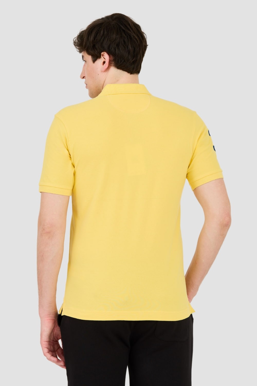LA MARTINA Żółte męskie polo z małym logo