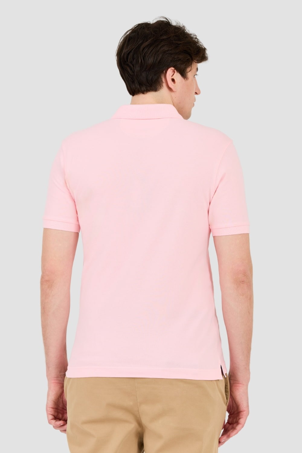 LA MARTINA Różowy męski t-shirt z małym logo