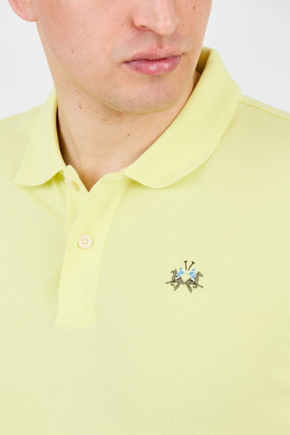 LA MARTINA Cytrynowe męskie polo z małym logo