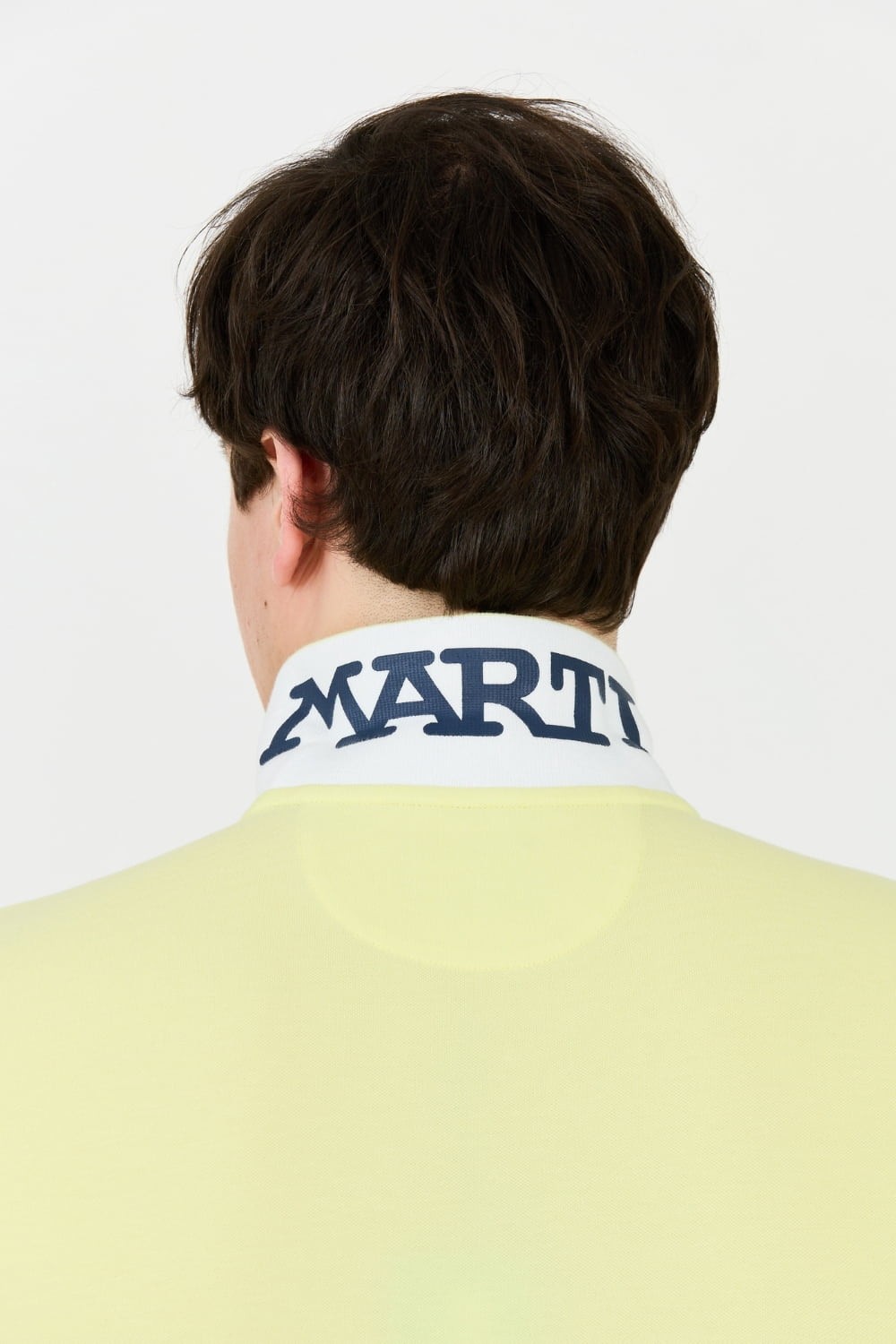 LA MARTINA Cytrynowe męskie polo z dużym logo