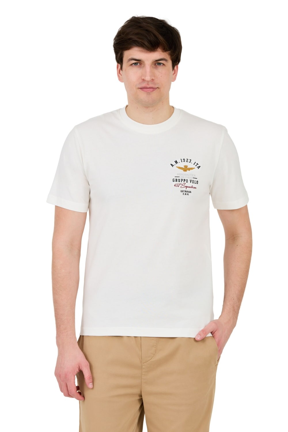 AERONAUTICA MILITARE Biały t-shirt Short Sleeve