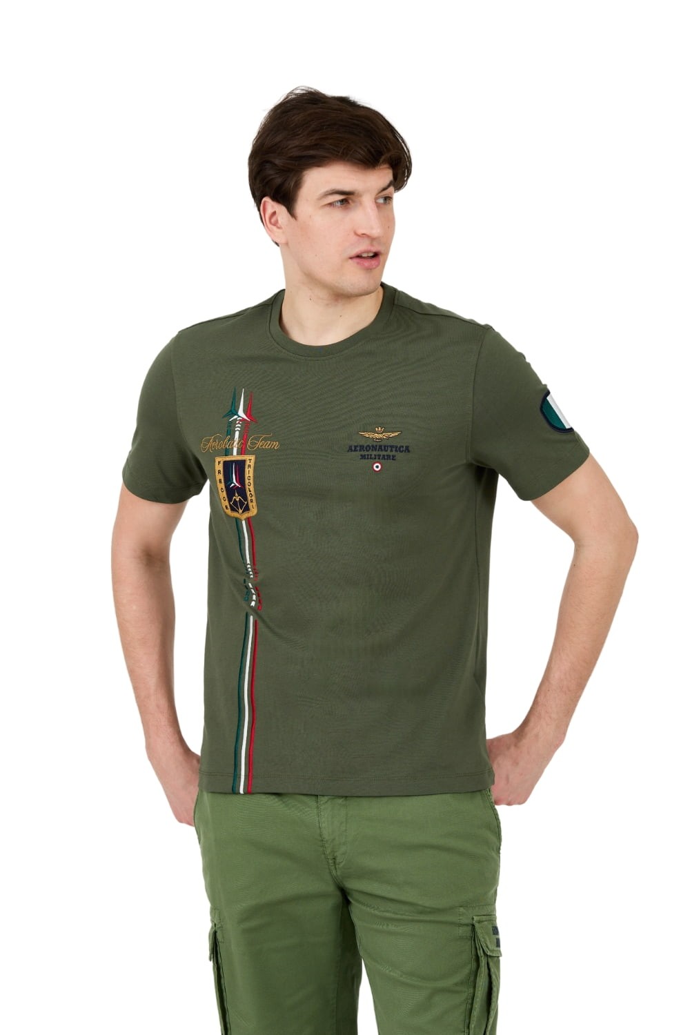 AERONAUTICA MILITARE Green Frecce Tricolori Short Sleeve T-Shirt