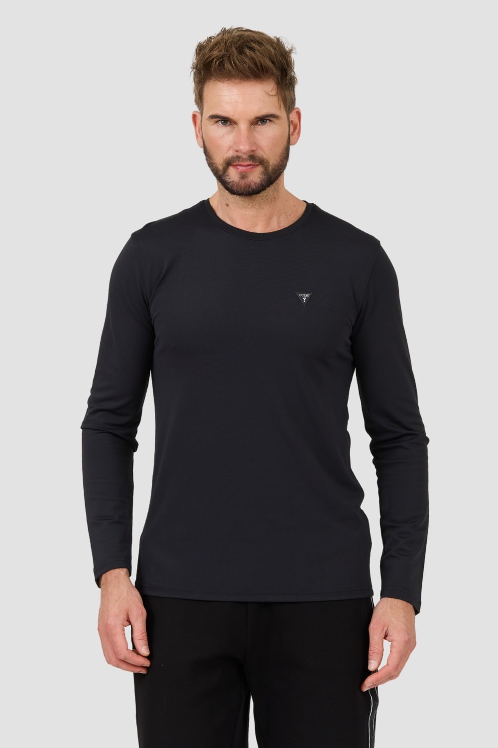 GUESS Czarny męski longsleeve New Tech Str T