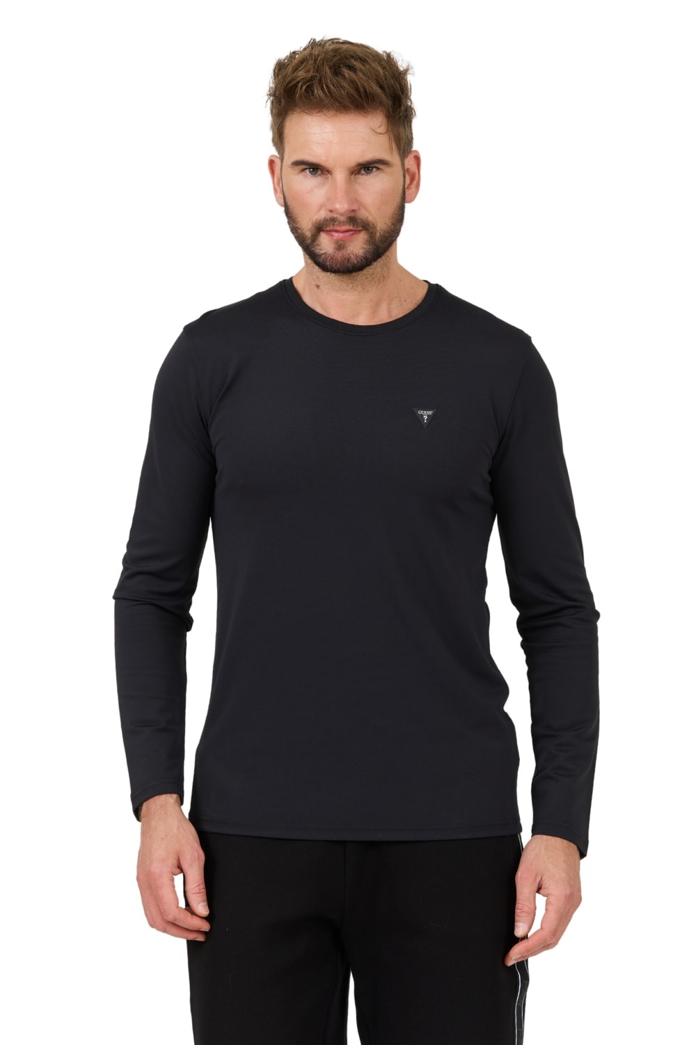 GUESS Czarny męski longsleeve New Tech Str T